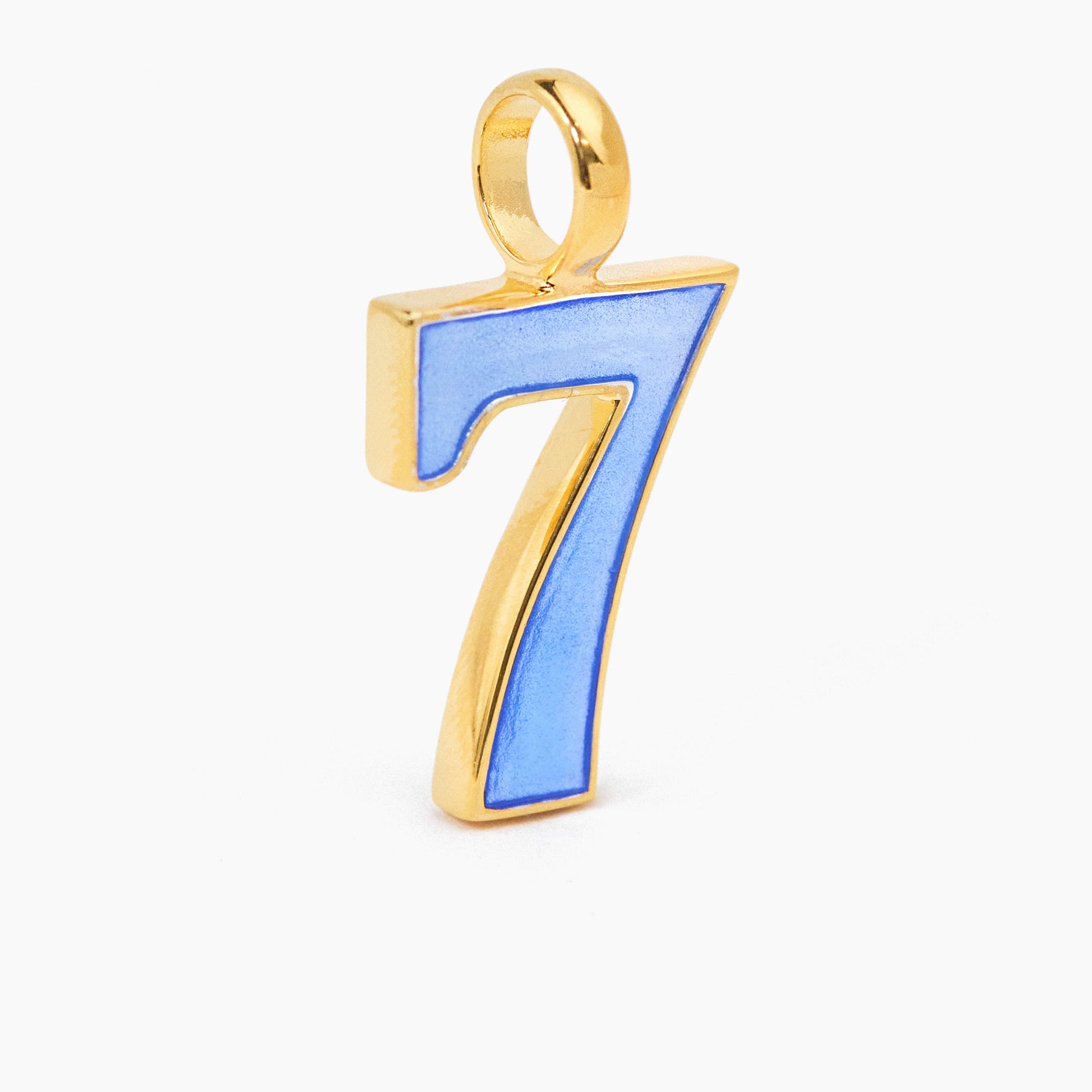Large Gold Enamel 7 Charm