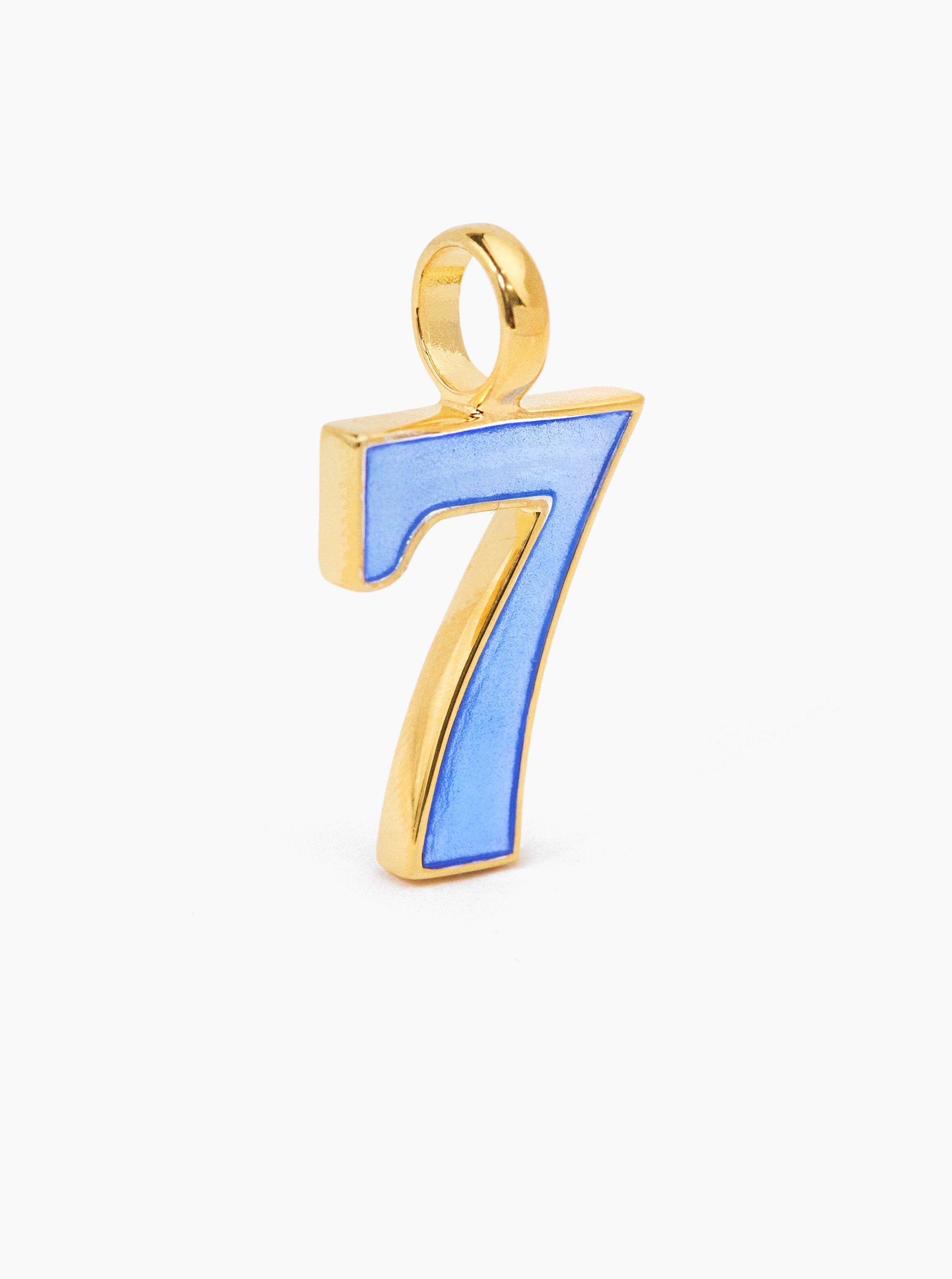 Large Gold Enamel 7 Charm