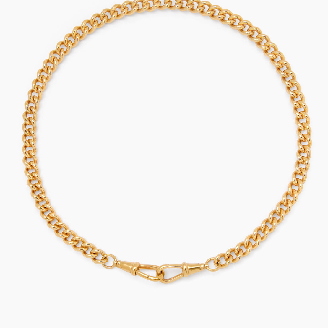 Medium Gold Curb Clipt Necklace