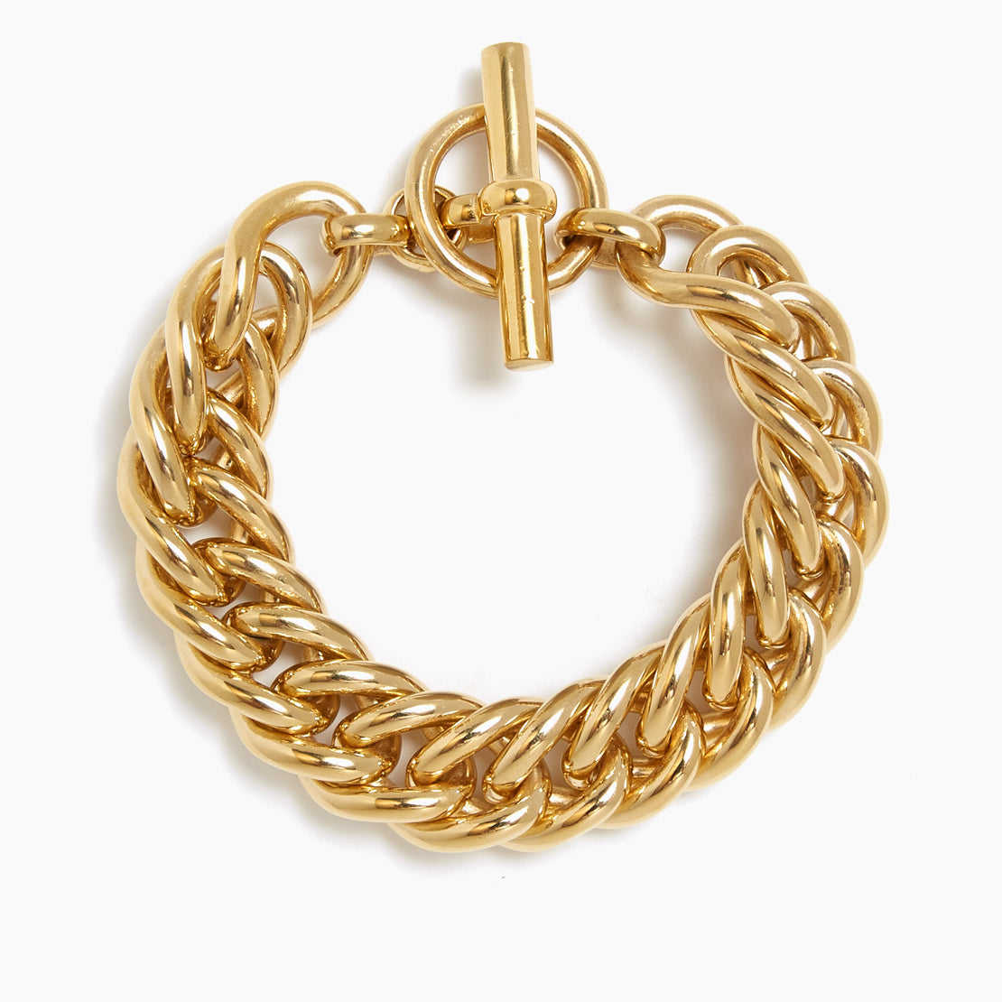 Large Gold Curb Chain Bracelet