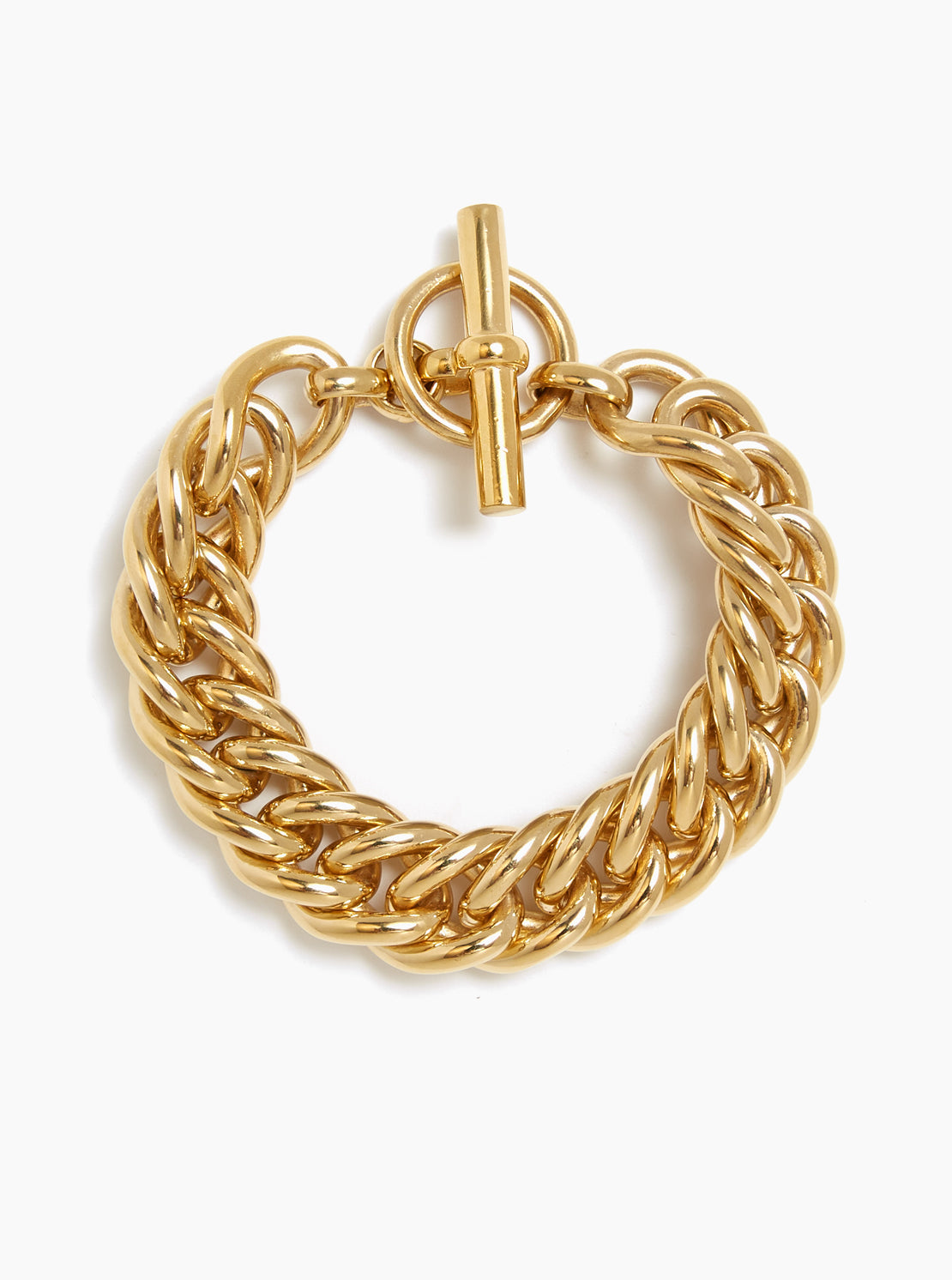 Large Gold Curb Chain Bracelet