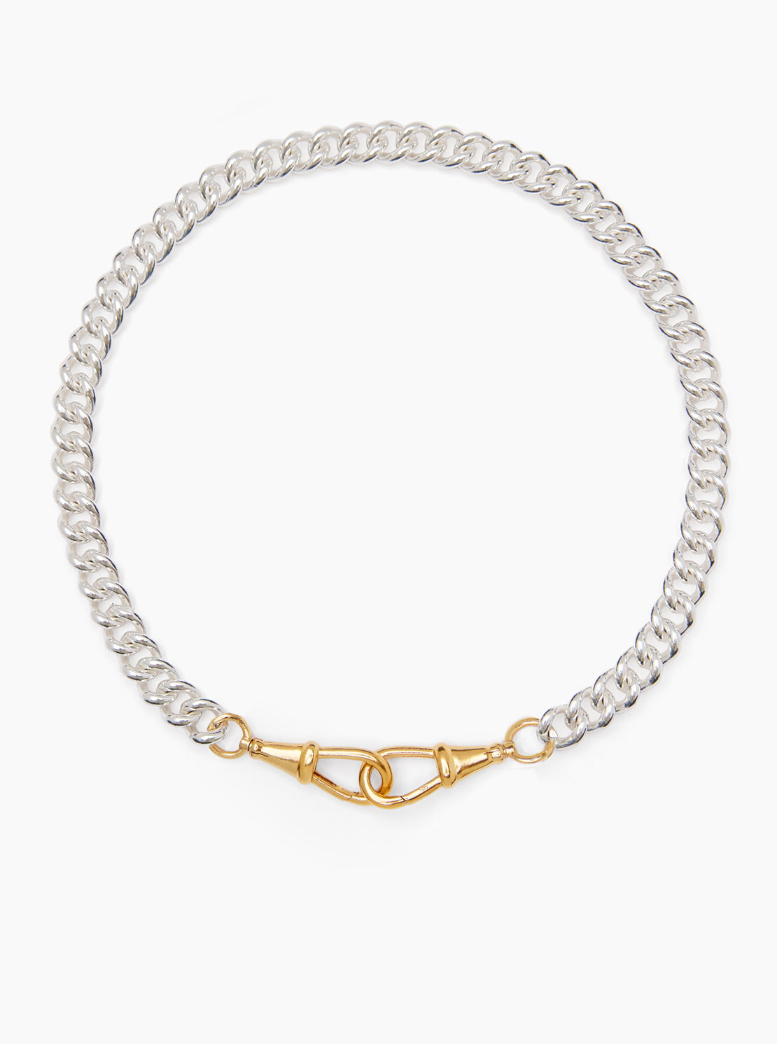 Large Silver and Gold Curb Clipt Necklace
