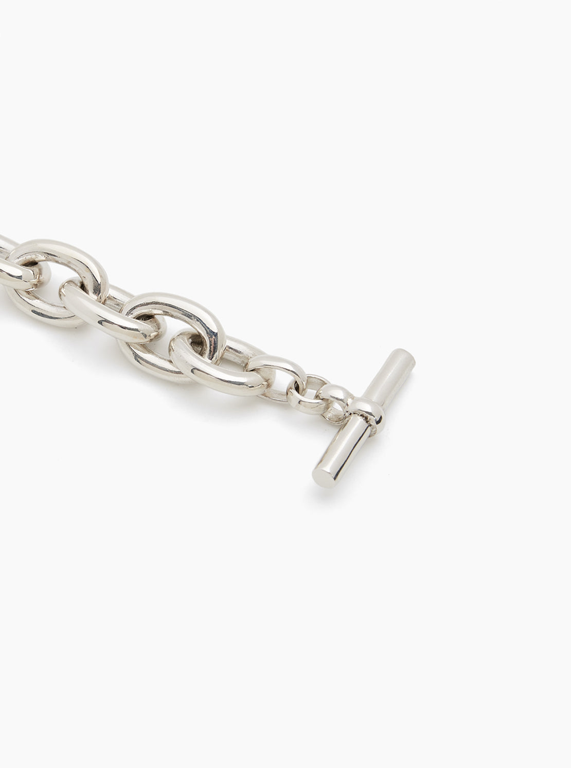 Large Silver Round Linked Bracelet