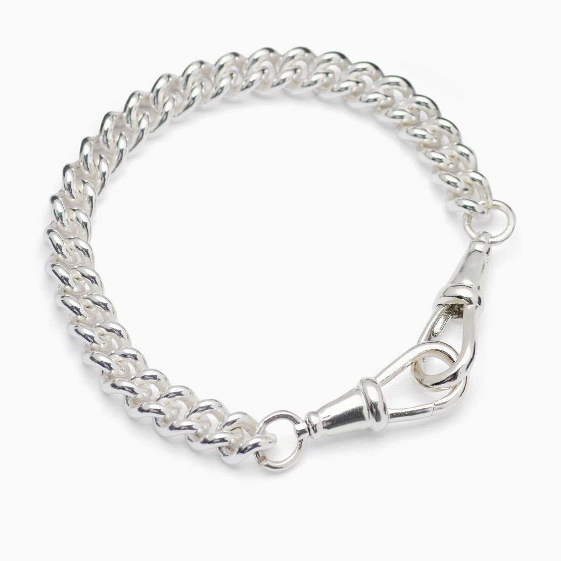 Medium Silver Curb Clipt Bracelet