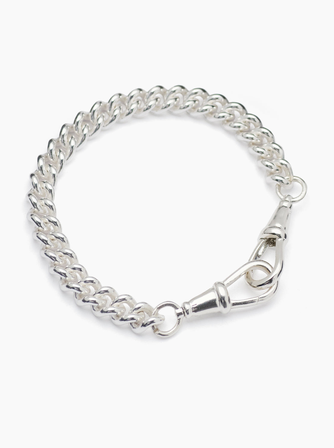 Medium Silver Curb Clipt Bracelet