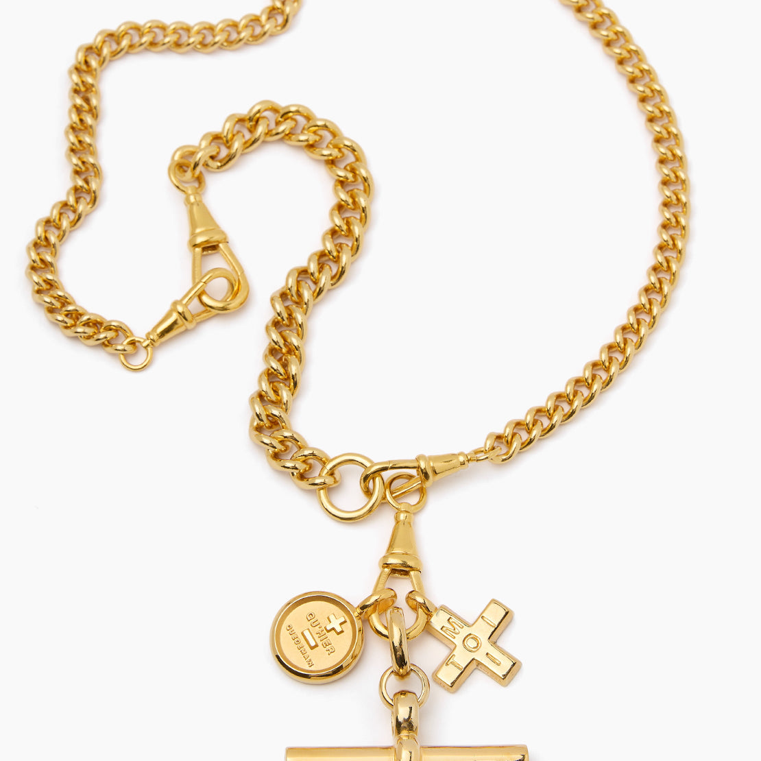 Gold Moi + Toi Curb ClipT Necklace Set