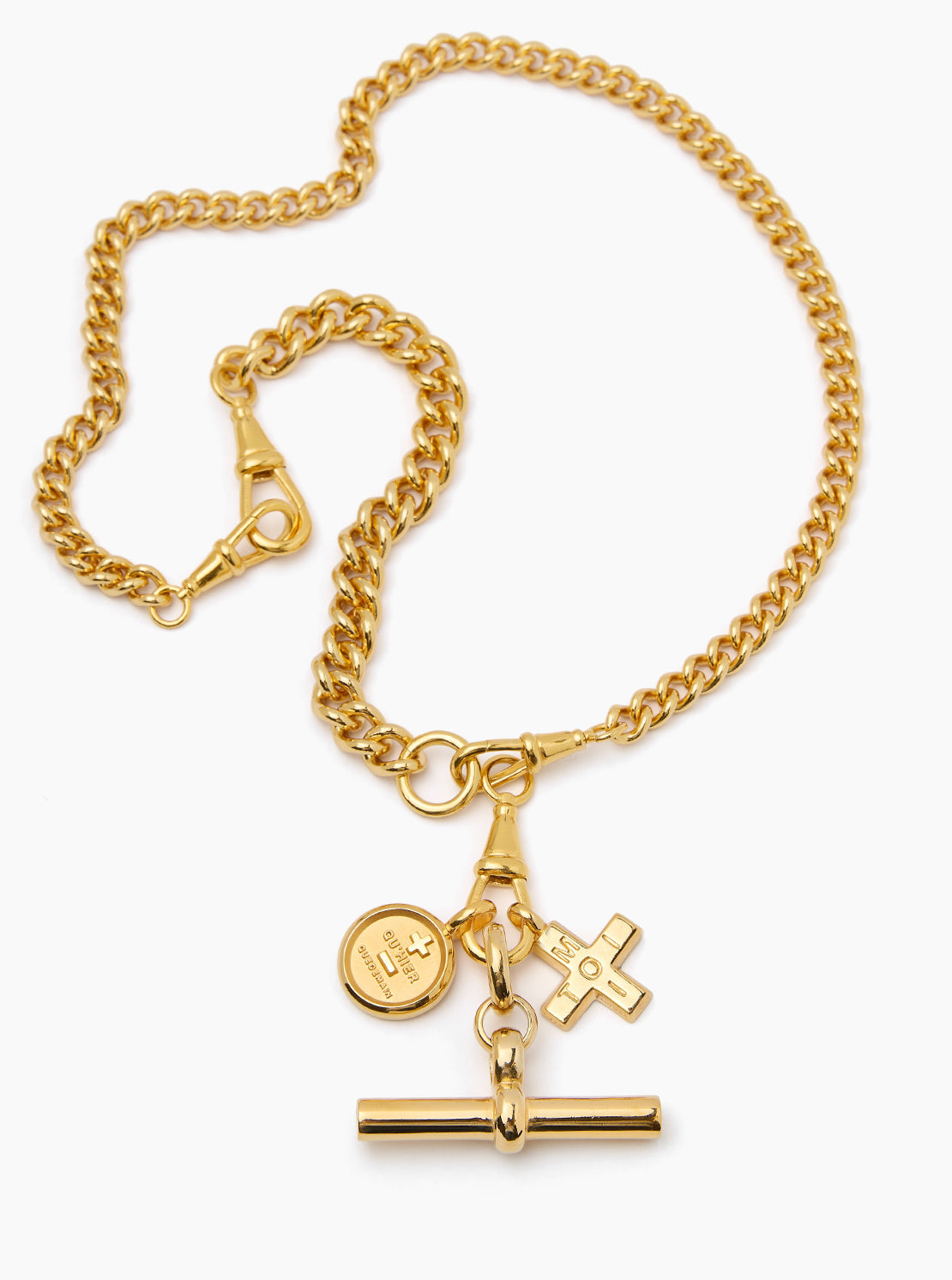 Gold Moi + Toi Curb ClipT Necklace Set