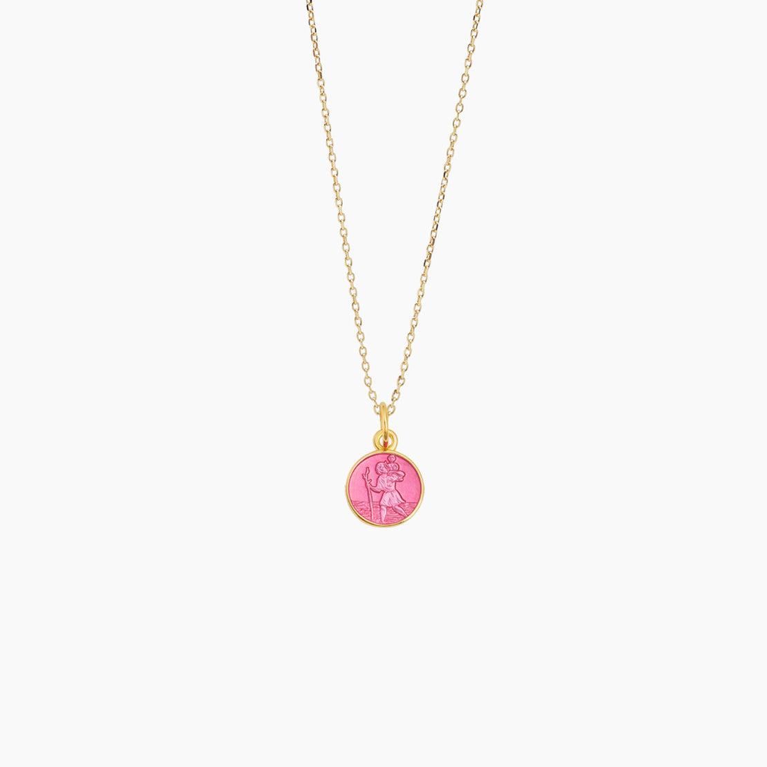 Pink St Christopher on Trace Chain