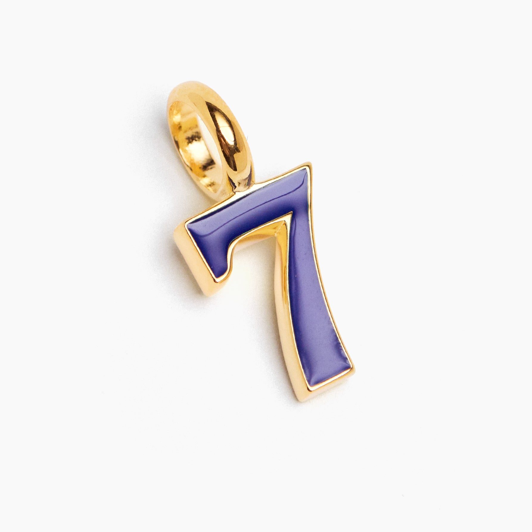 Small Gold Enamel 7 Charm
