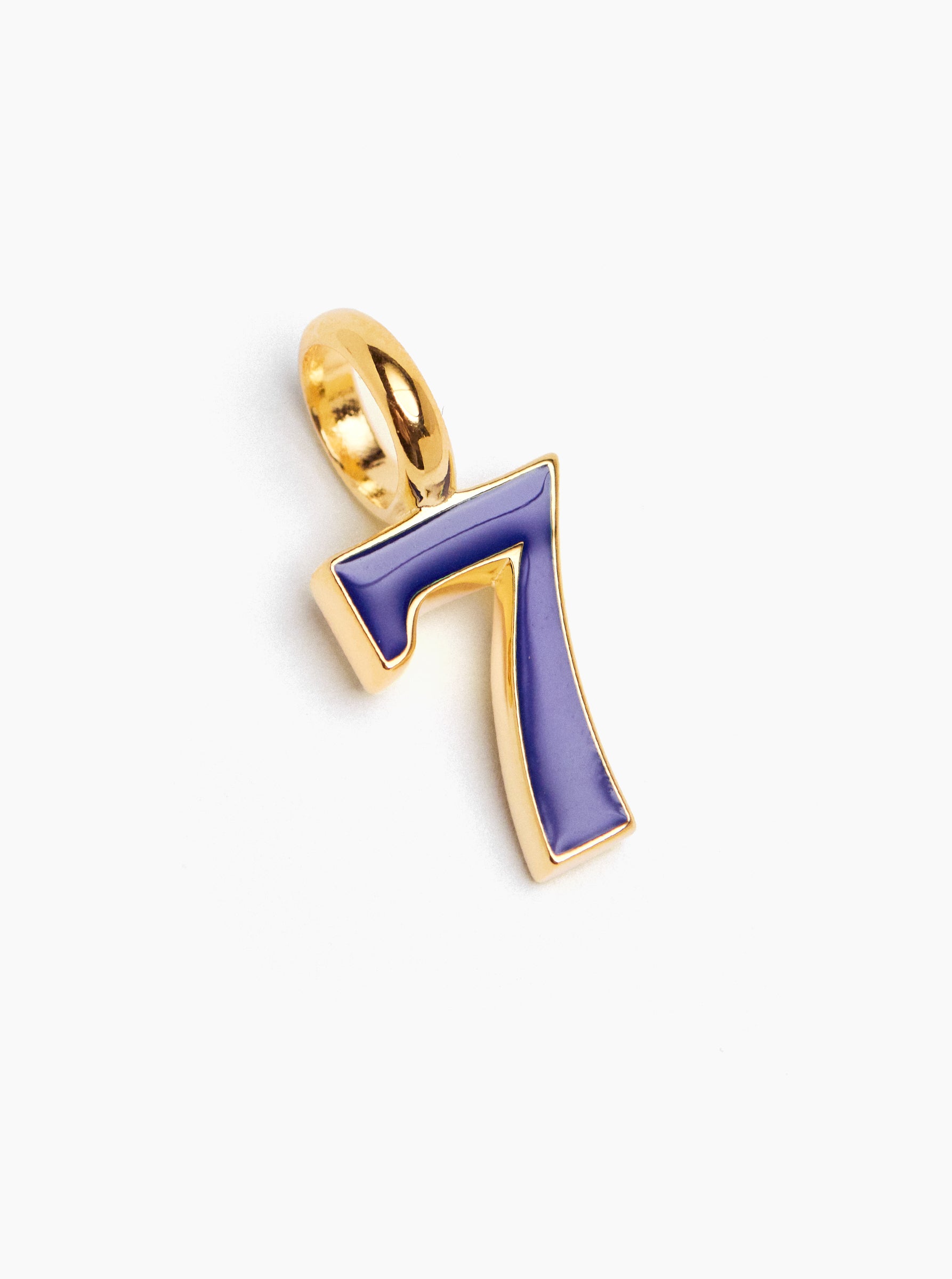 Small Gold Enamel 7 Charm