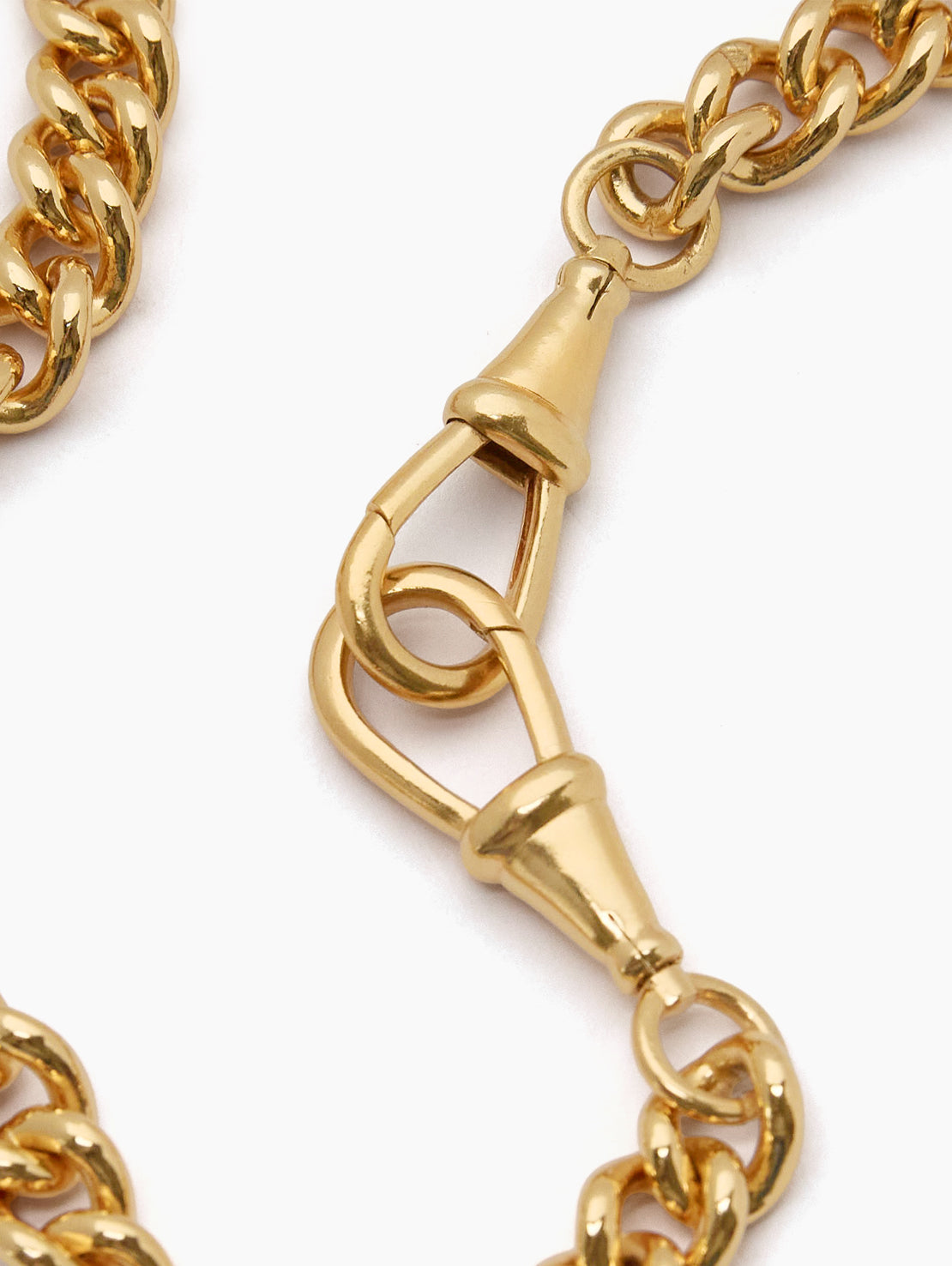 Large Gold Curb Clipt Necklace