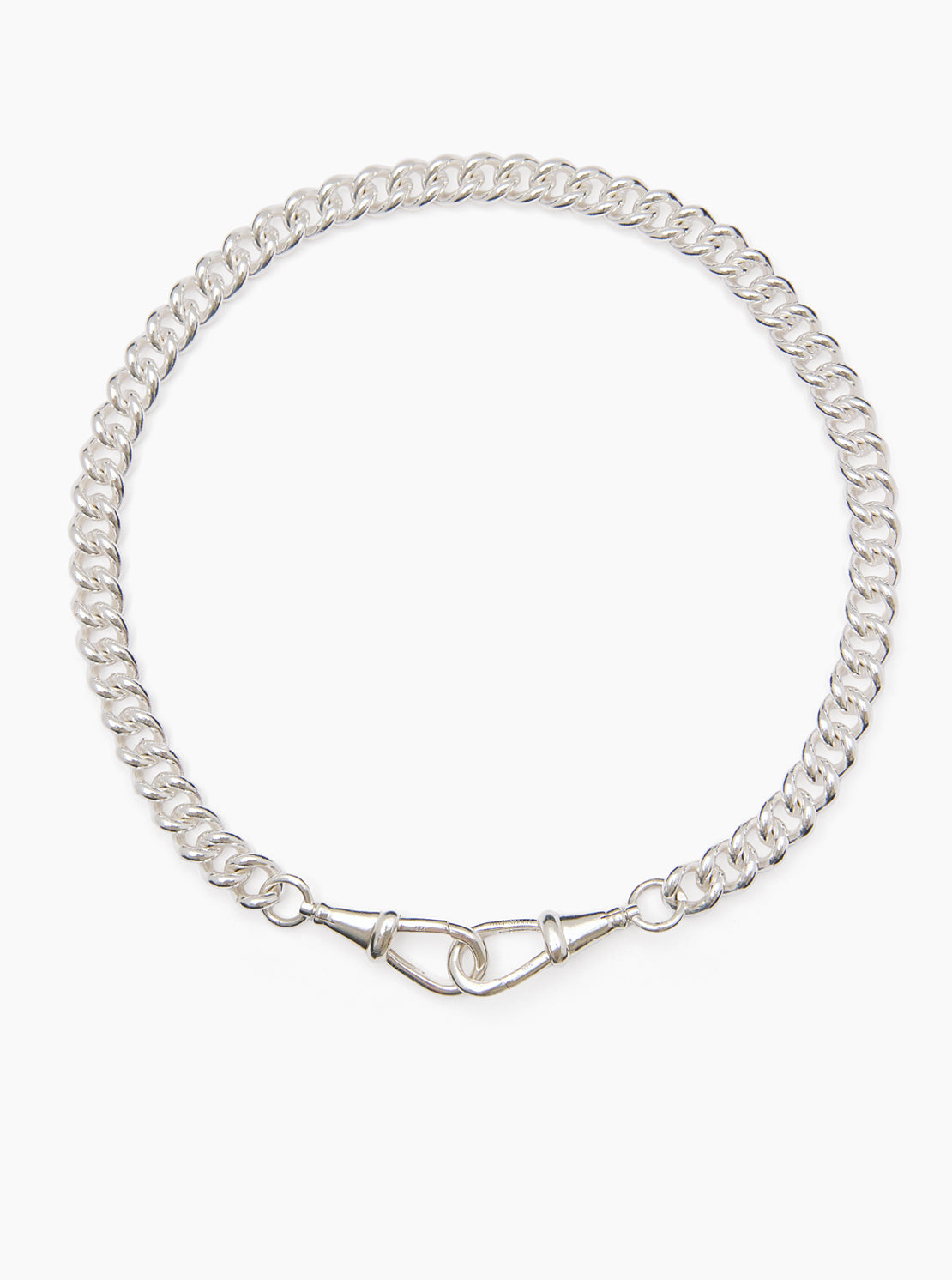 Large Silver Curb Clipt Necklace