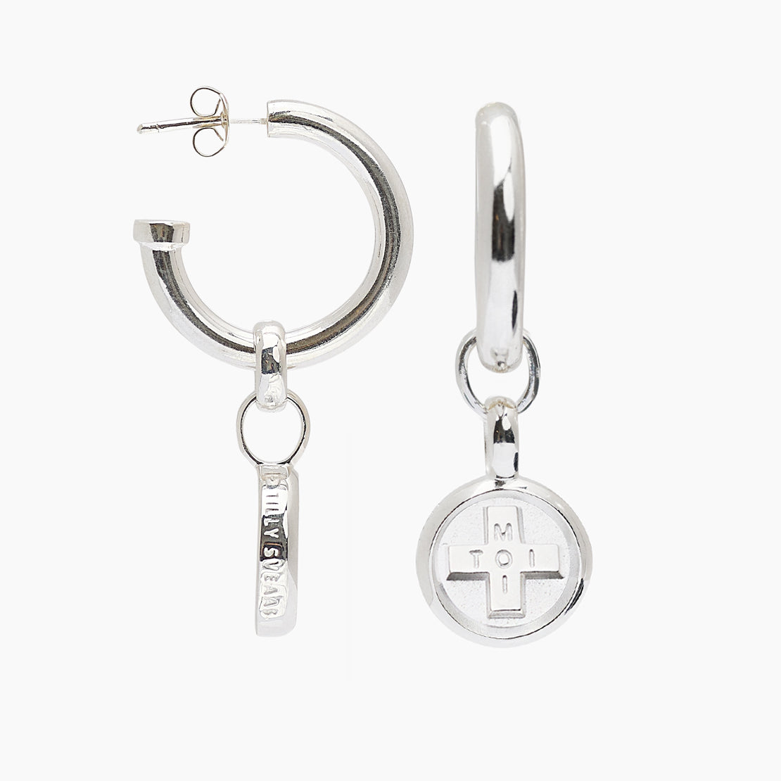 Silver Moi + Toi Disc Earrings