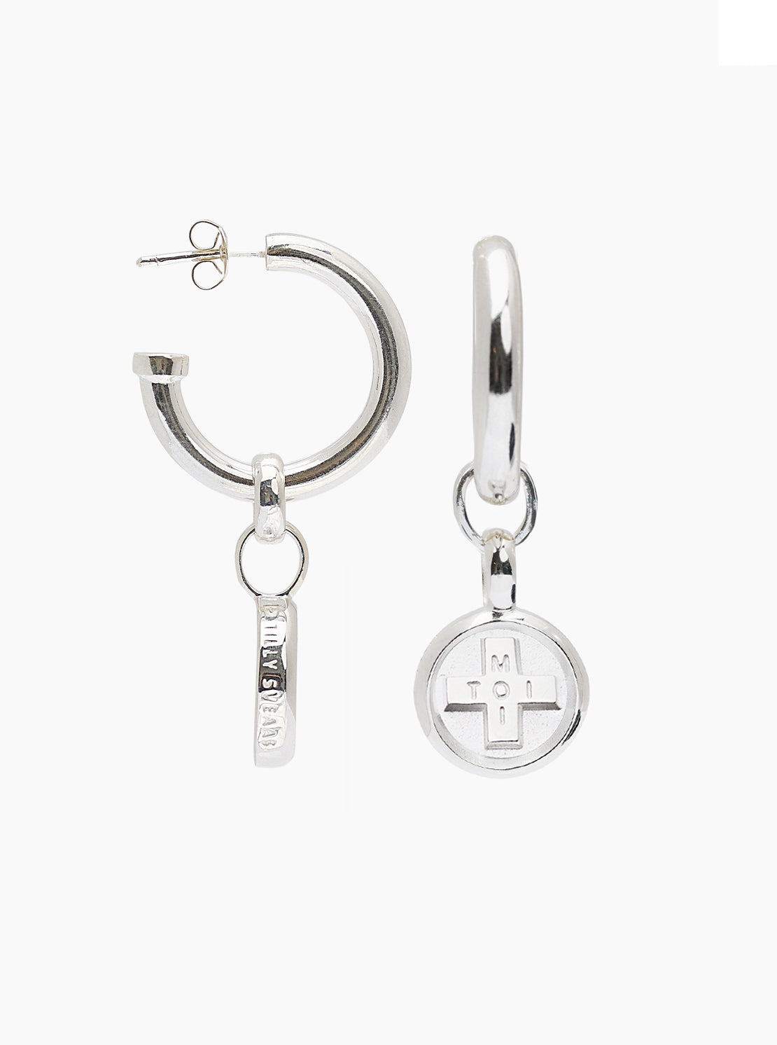 Silver Moi + Toi Disc Earrings