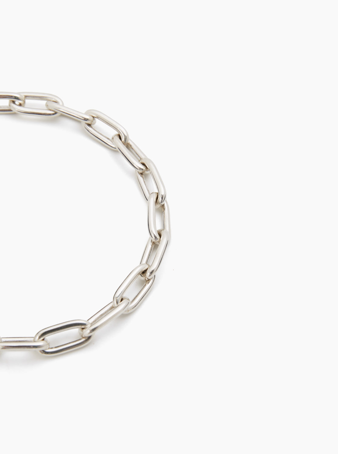 Small Silver Oval Chain Necklace
