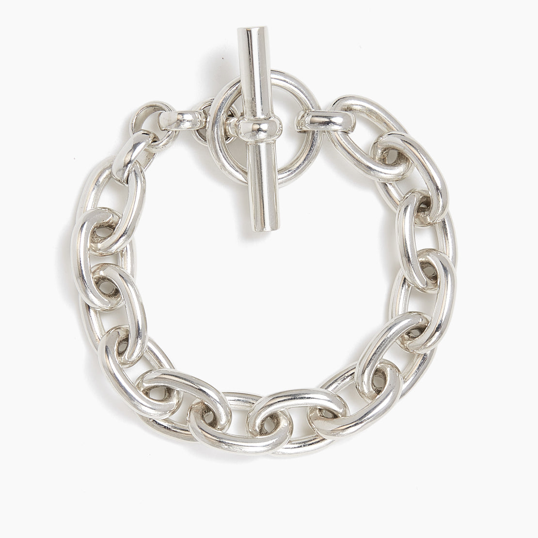 Small Silver Round Link Bracelet