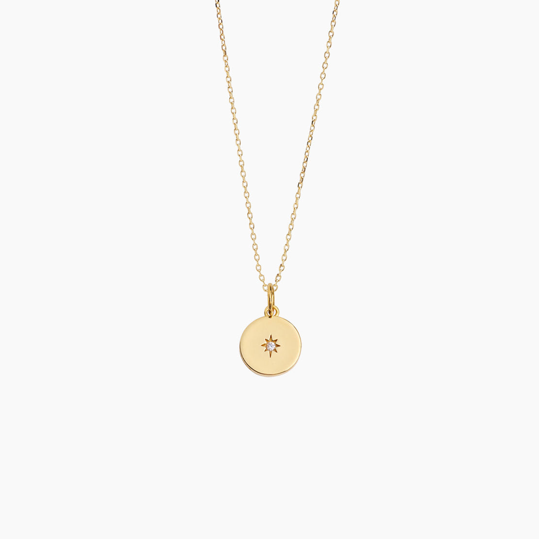 Gold Jewelled Disc on Trace Chain