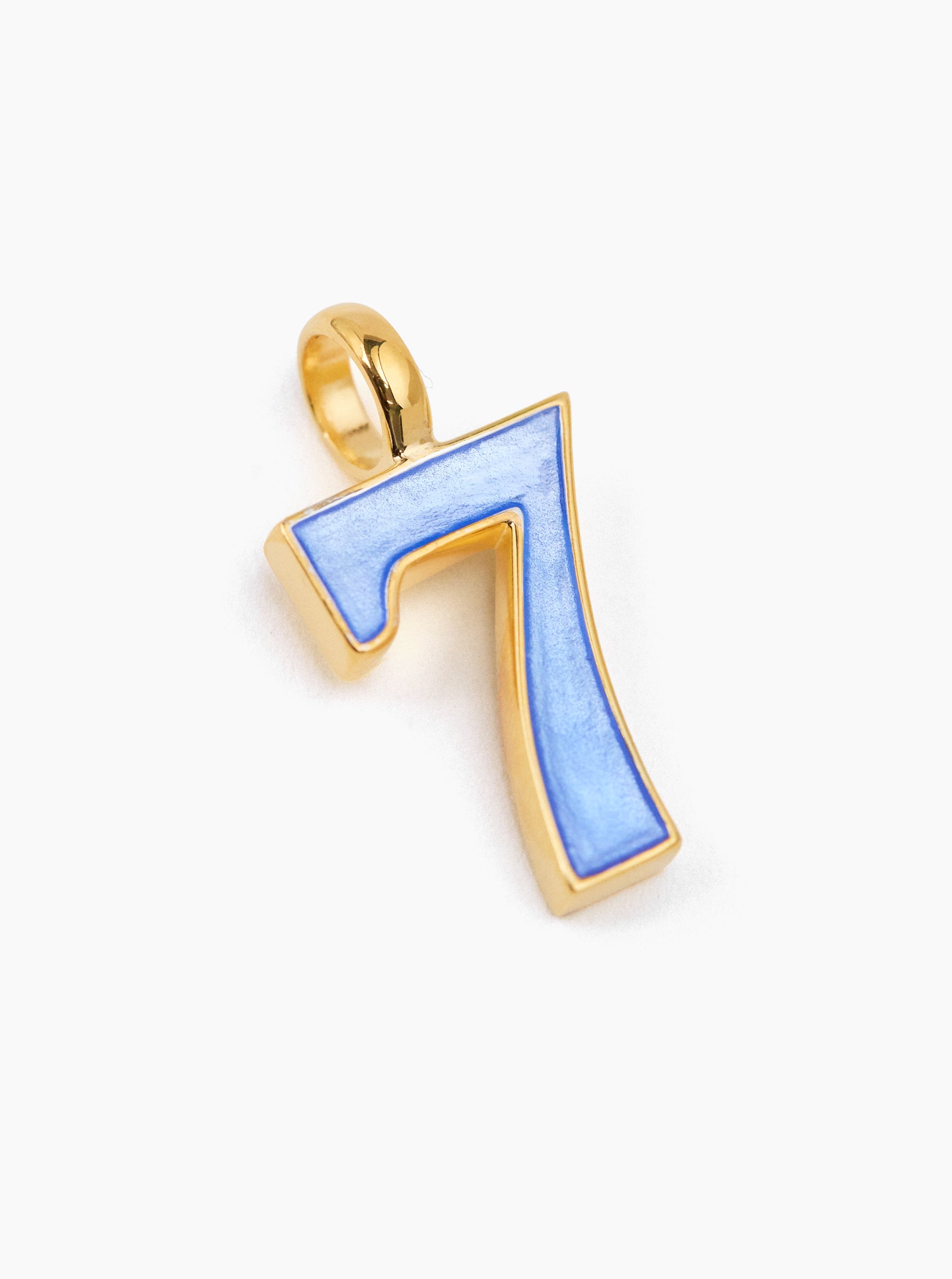 Large Gold Enamel 7 Charm