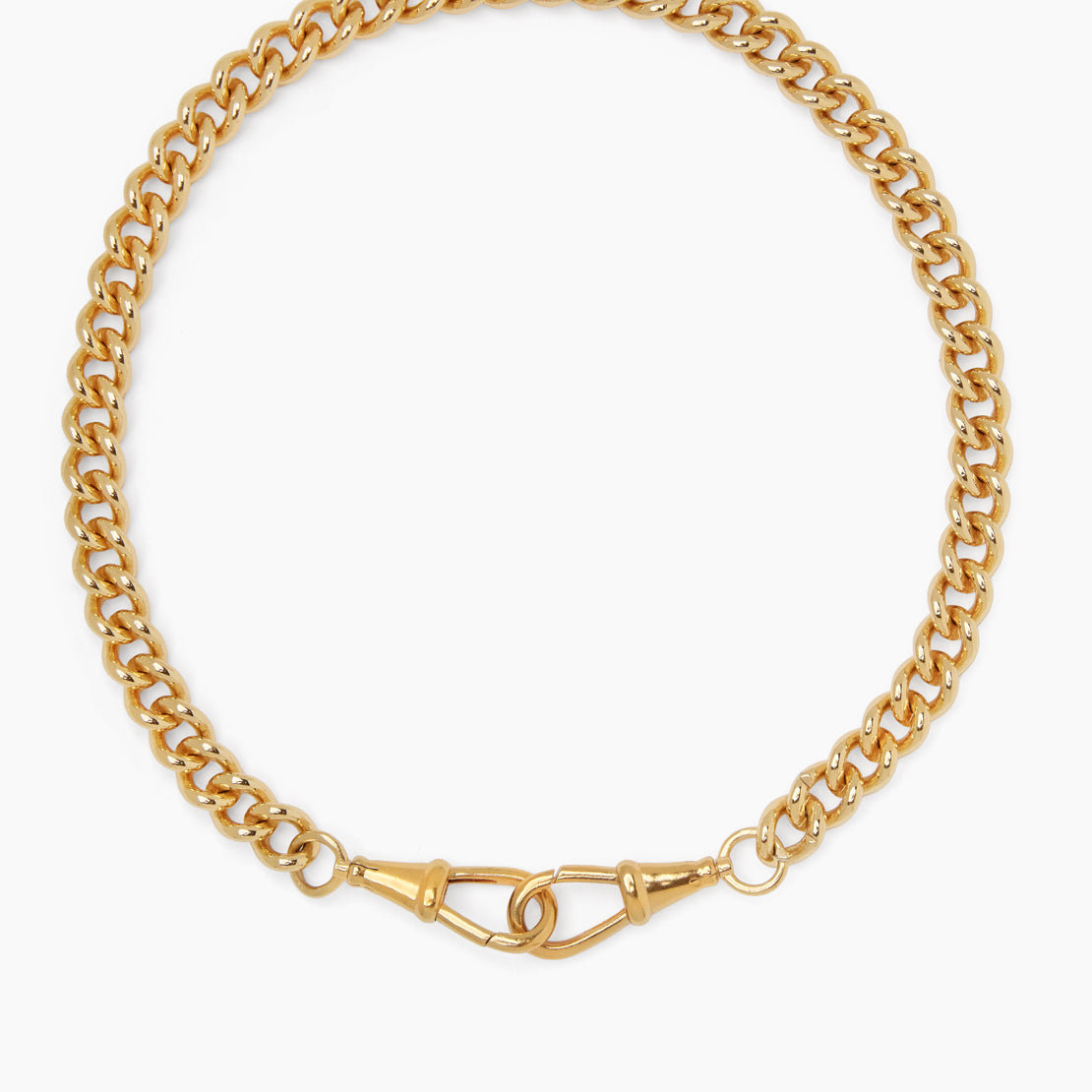 Large Gold Curb Clipt Necklace