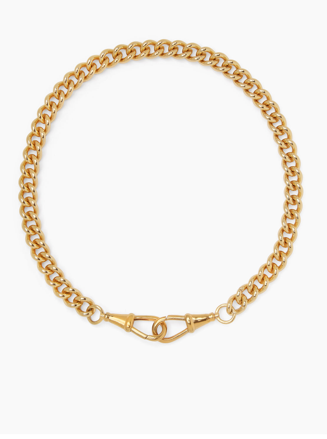 Large Gold Curb Clipt Necklace