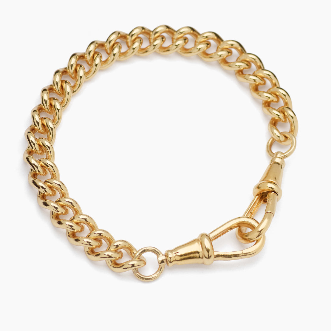 Medium Gold Curb Clipt Bracelet