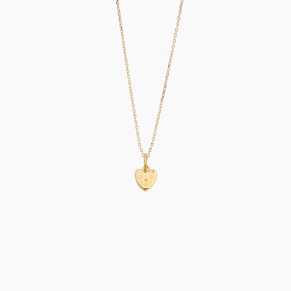 Small Gold Padlock Heart on Trace Chain