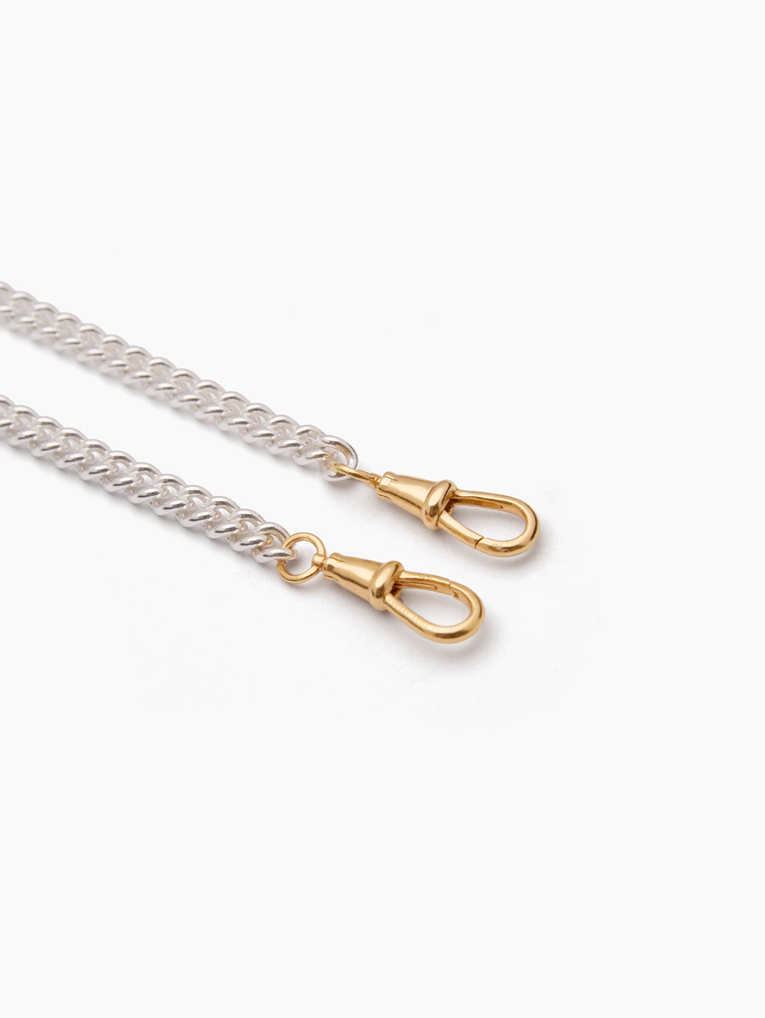 Slim Silver and Gold Curb Clipt Necklace