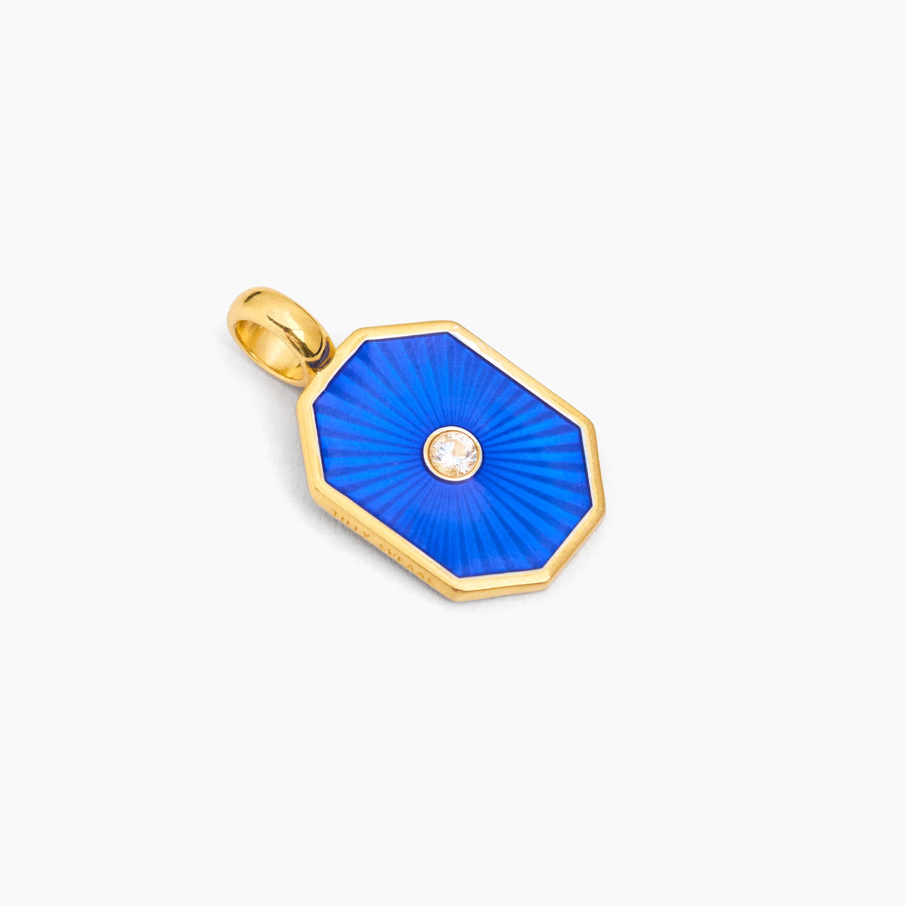 Navy Jewelled Octagon Charm
