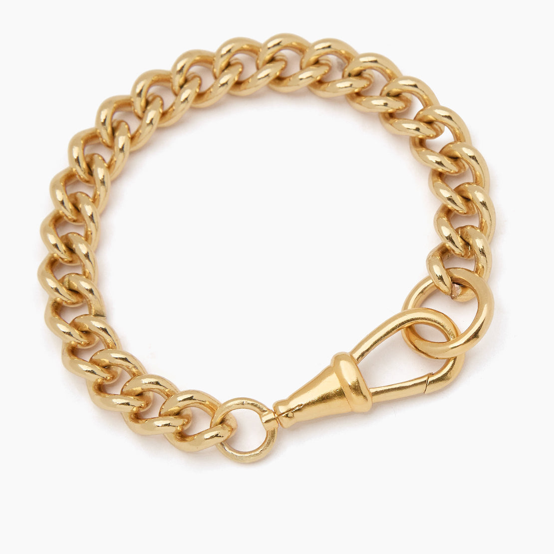 Large Gold Curb Clipt Bracelet