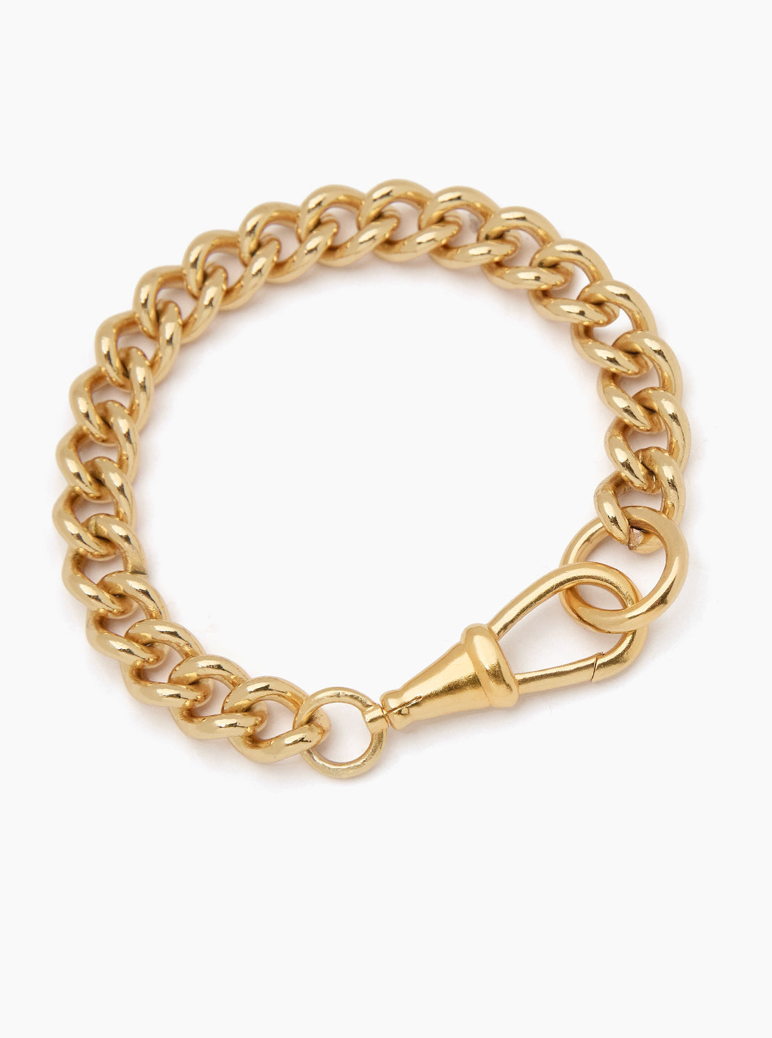 Large Gold Curb Clipt Bracelet