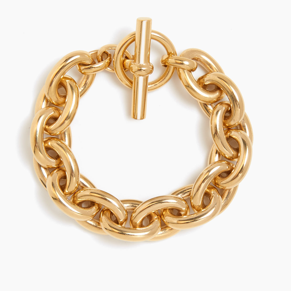 Large Gold Round Linked Bracelet