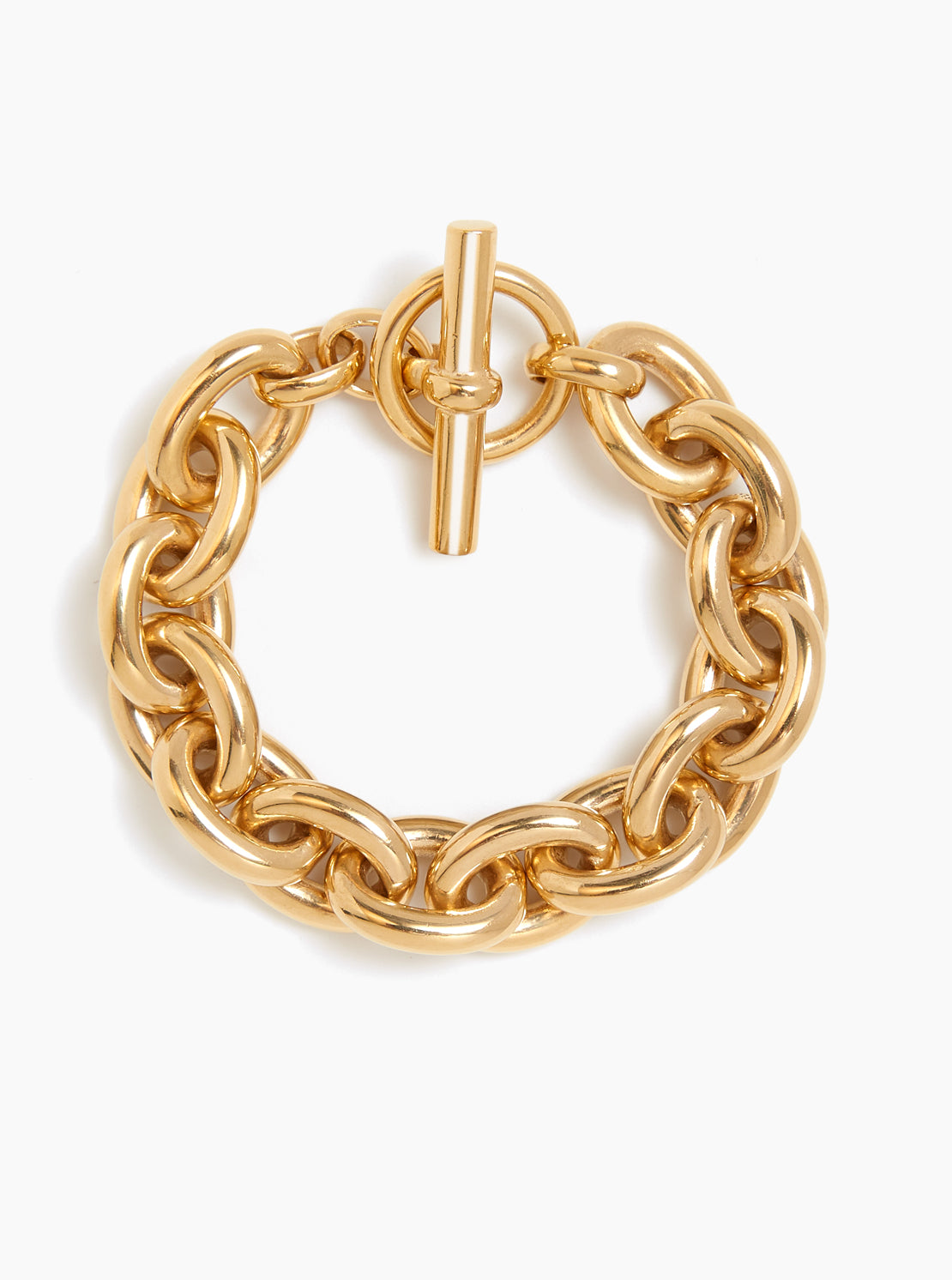 Large Gold Round Linked Bracelet