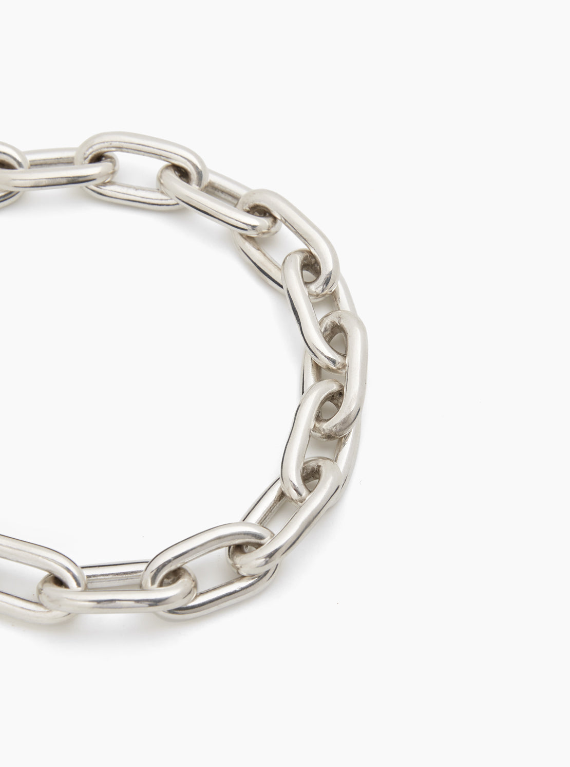 Large Silver Oval Link Necklace