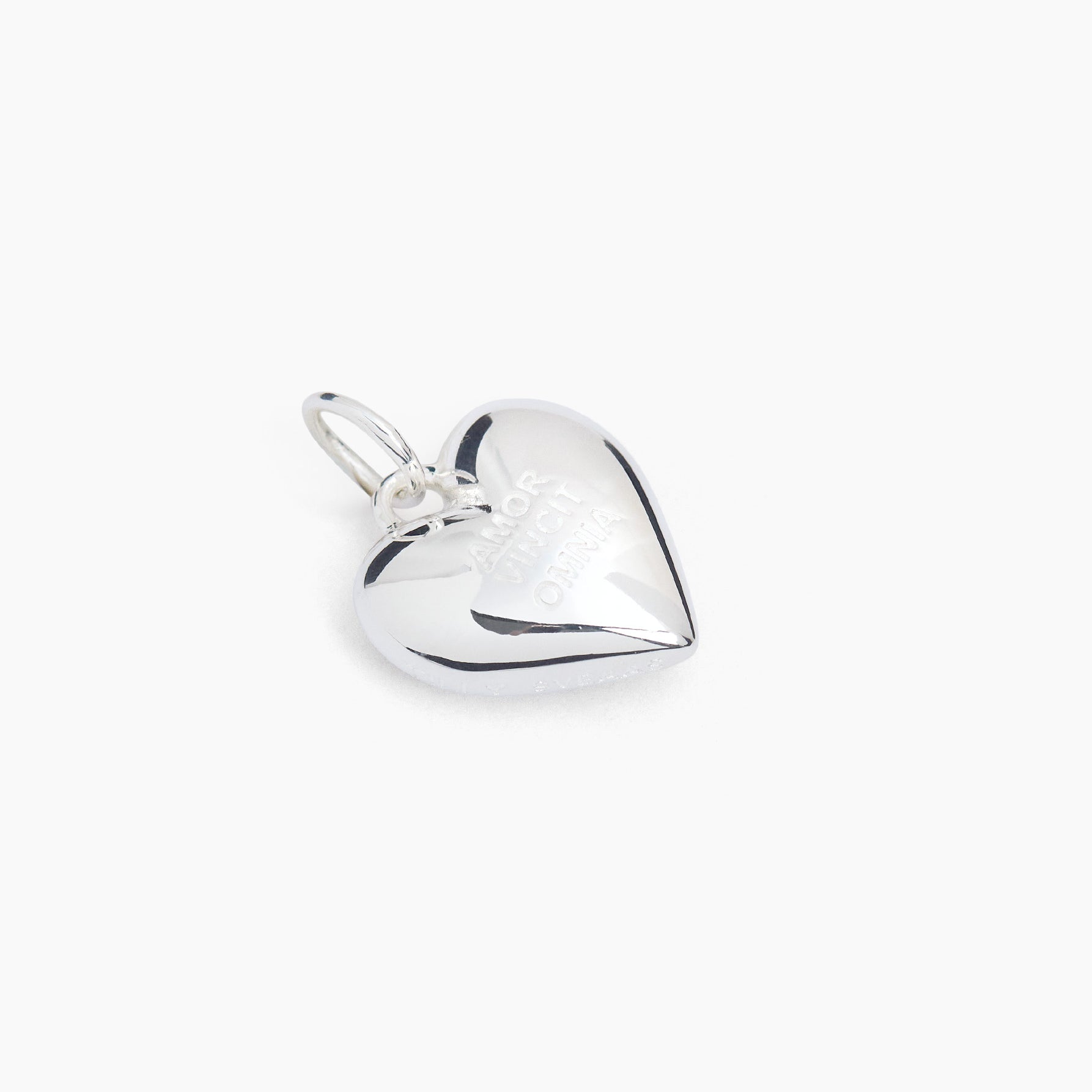 Silver Love Conquers All Heart Charm