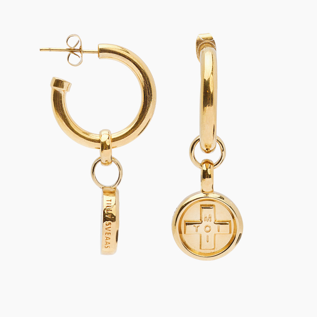Gold Moi + Toi Disc Earrings