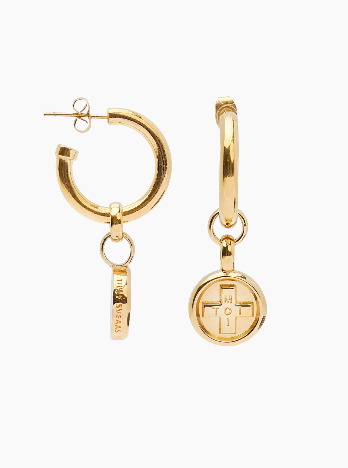 Gold Moi + Toi Disc Earrings