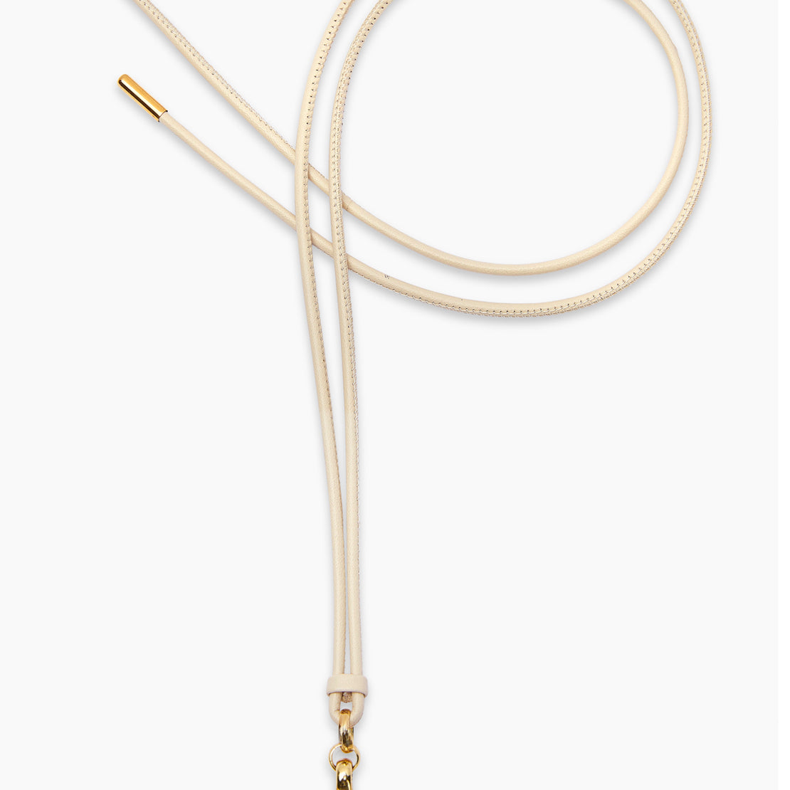 Medium Gold T-Bar on Champagne Leather Necklace
