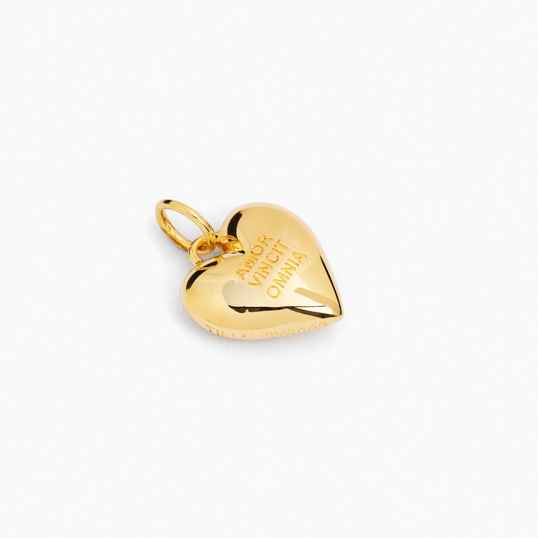 Gold Love Conquers All Heart Charm