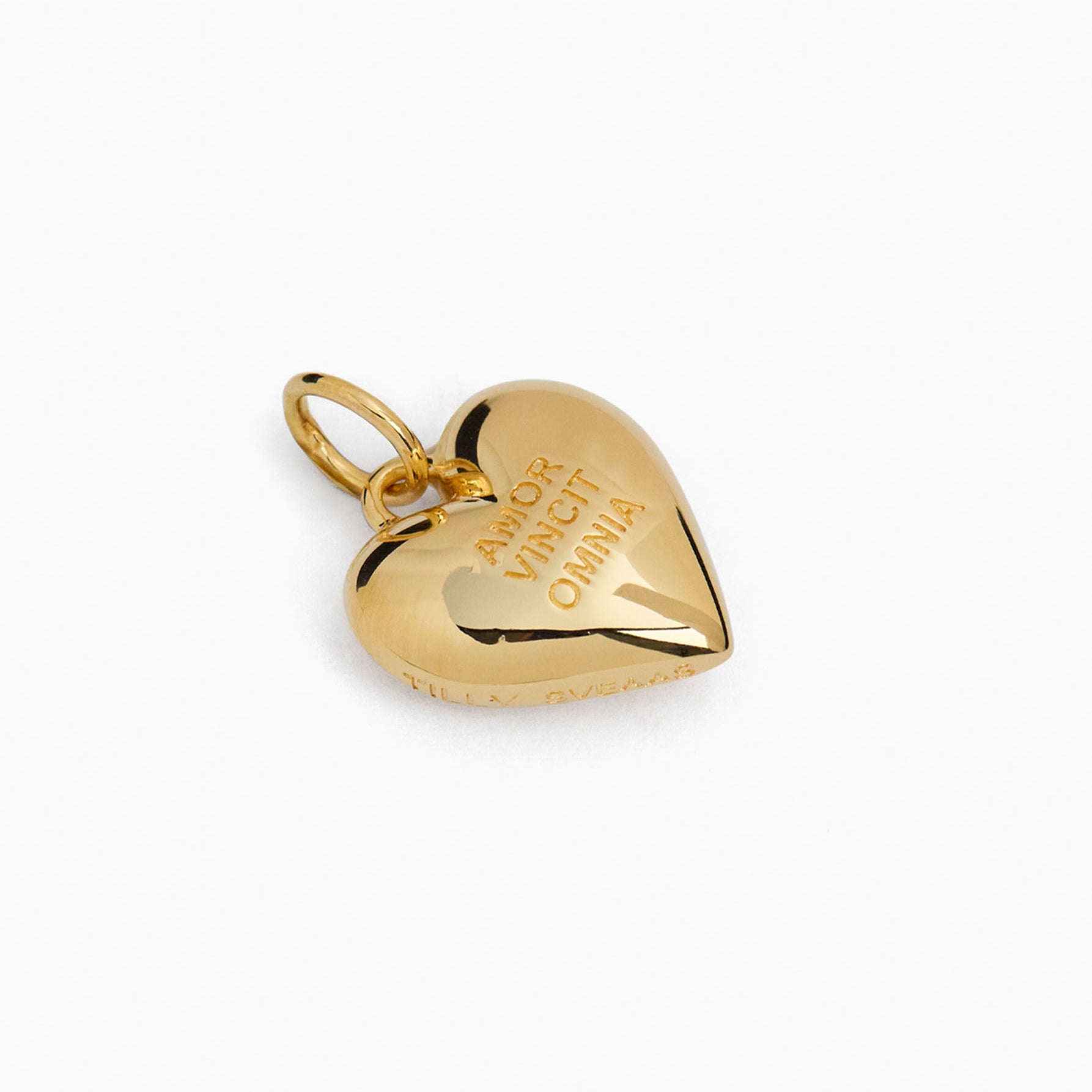 Gold Love Conquers All Heart Charm
