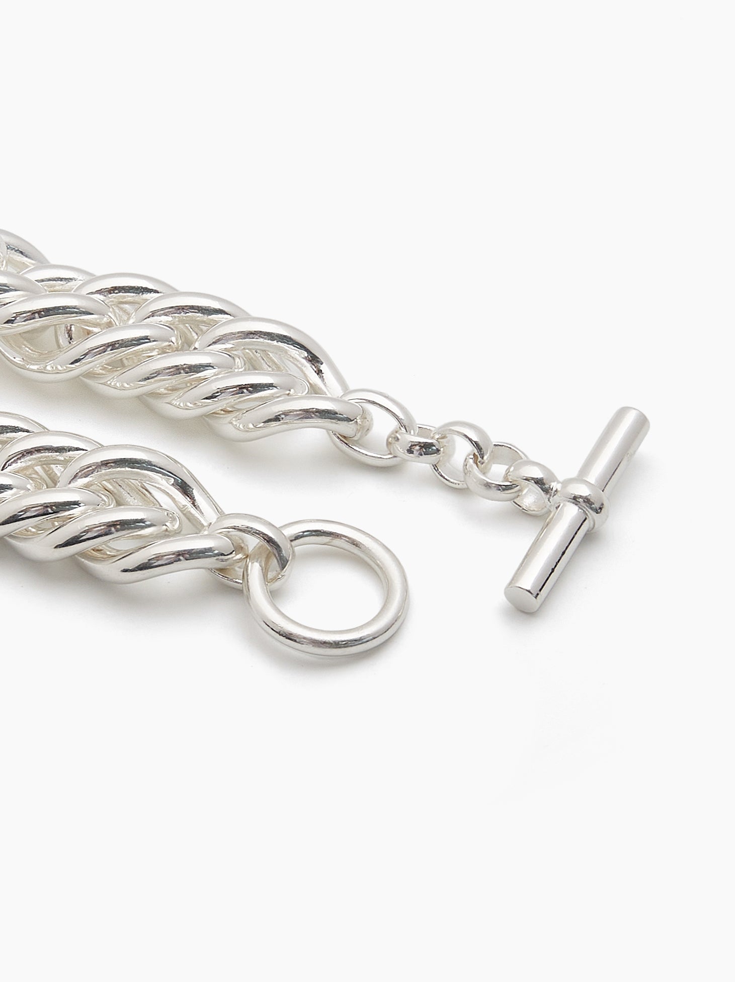 Giant Silver-Plate Curb Link Bracelet