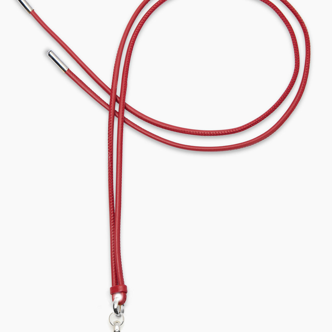 Giant Silver T-Bar on Red Leather Necklace
