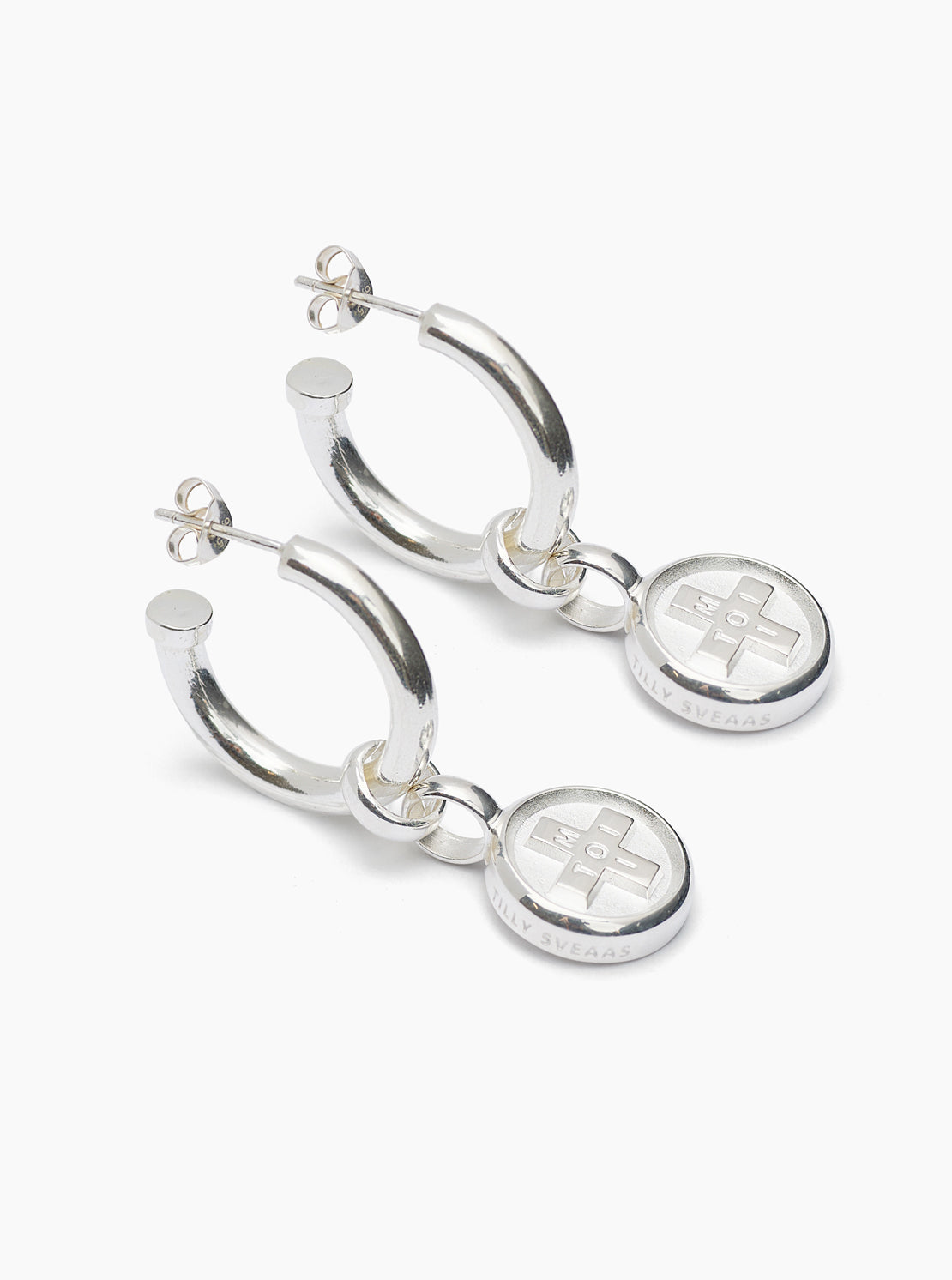 Silver Moi + Toi Disc Earrings