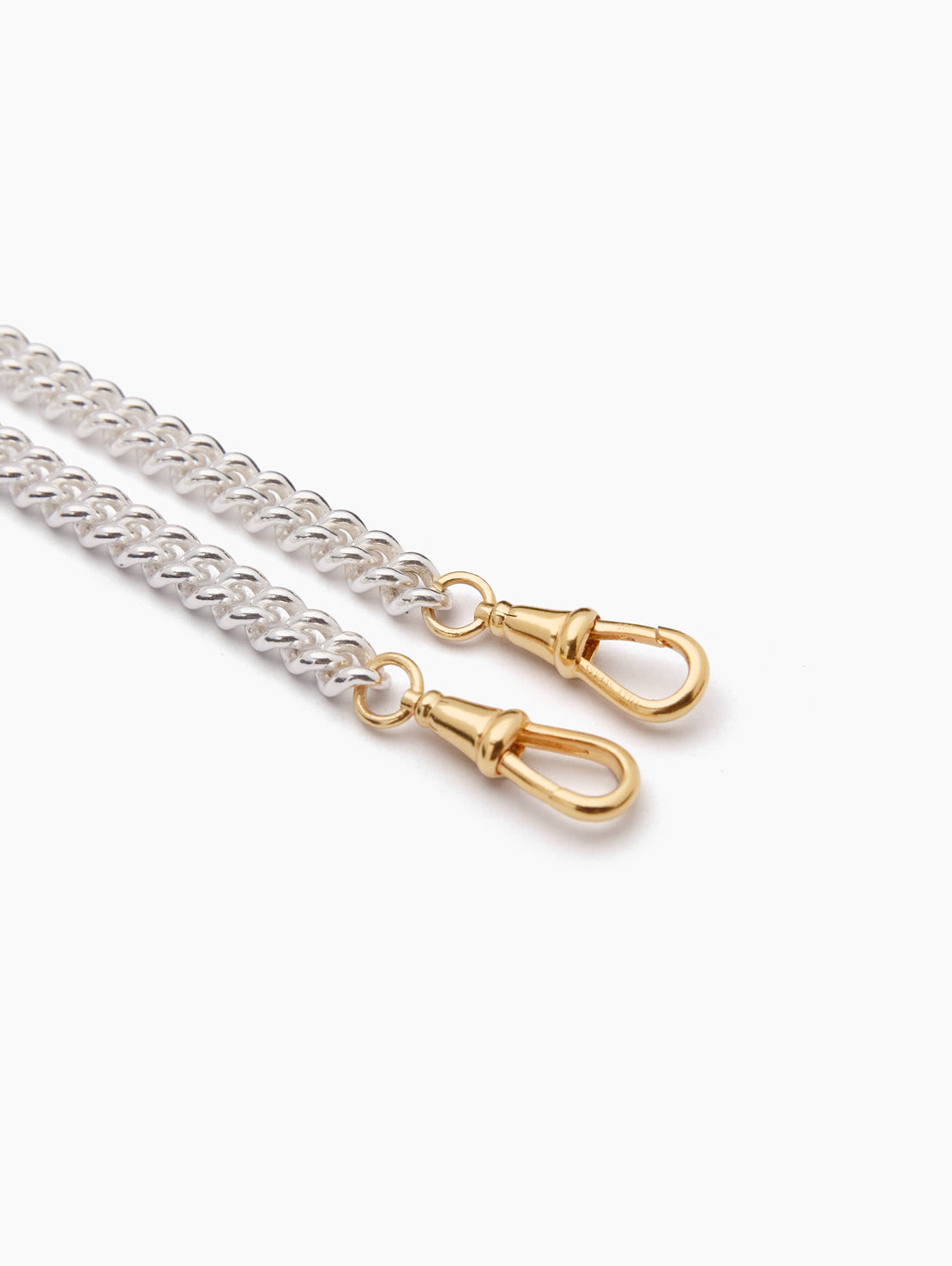 Medium Silver and Gold Curb Clipt Necklace