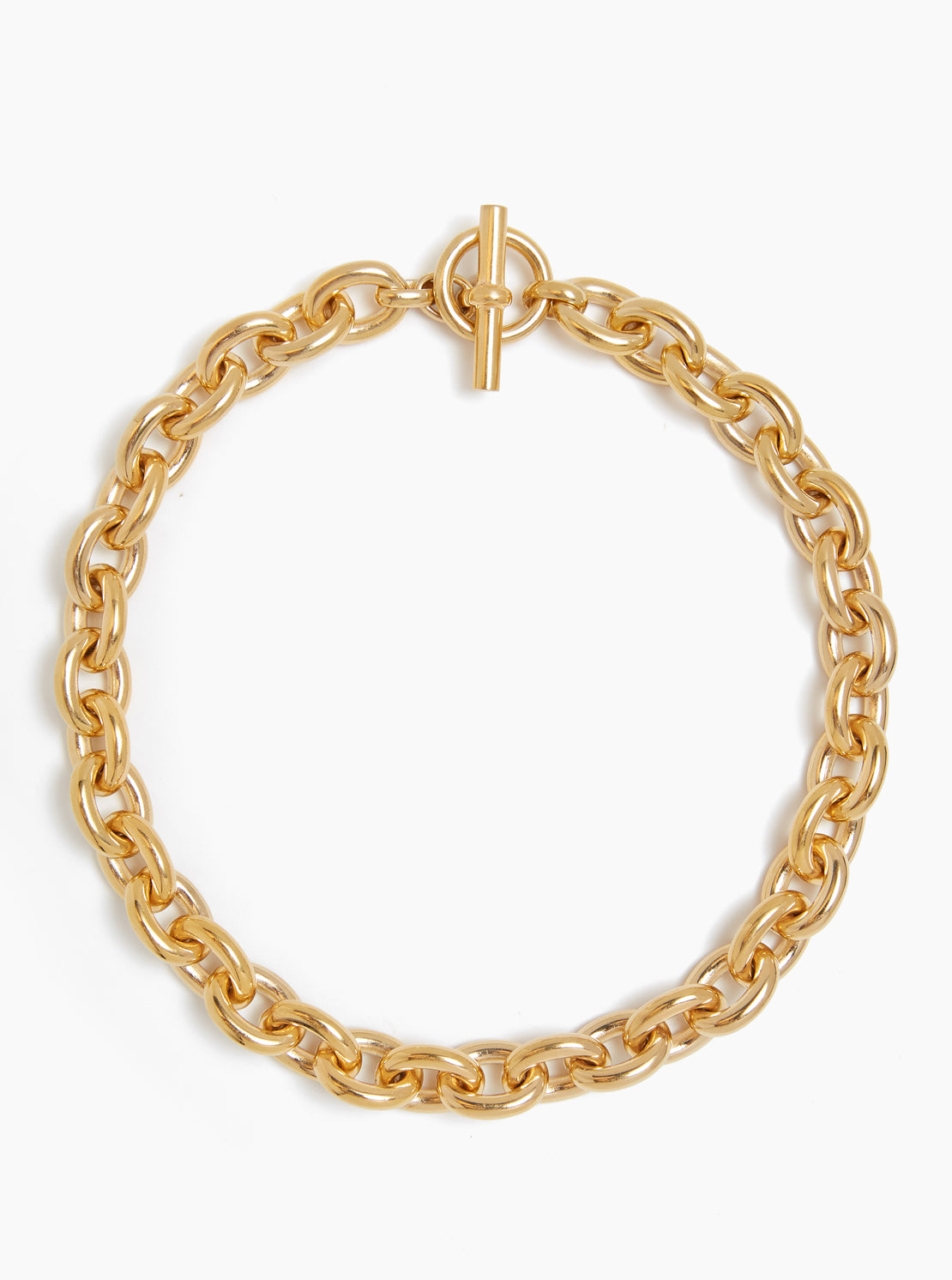 Large Gold Round Chain Necklace