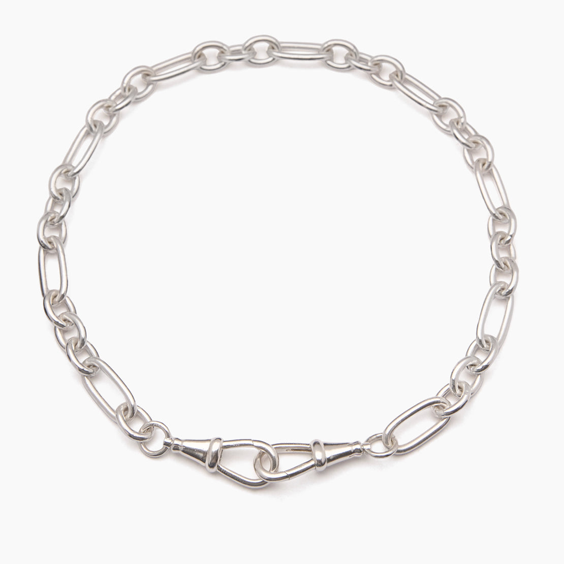 Large Silver Watch Clipt Necklace