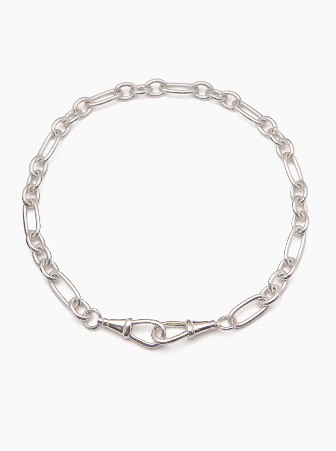 Large Silver Watch Clipt Necklace