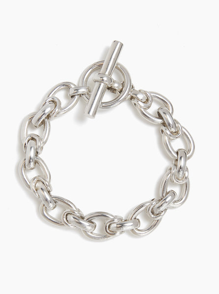 Medium Silver Interlock Bracelet – Tilly Sveaas