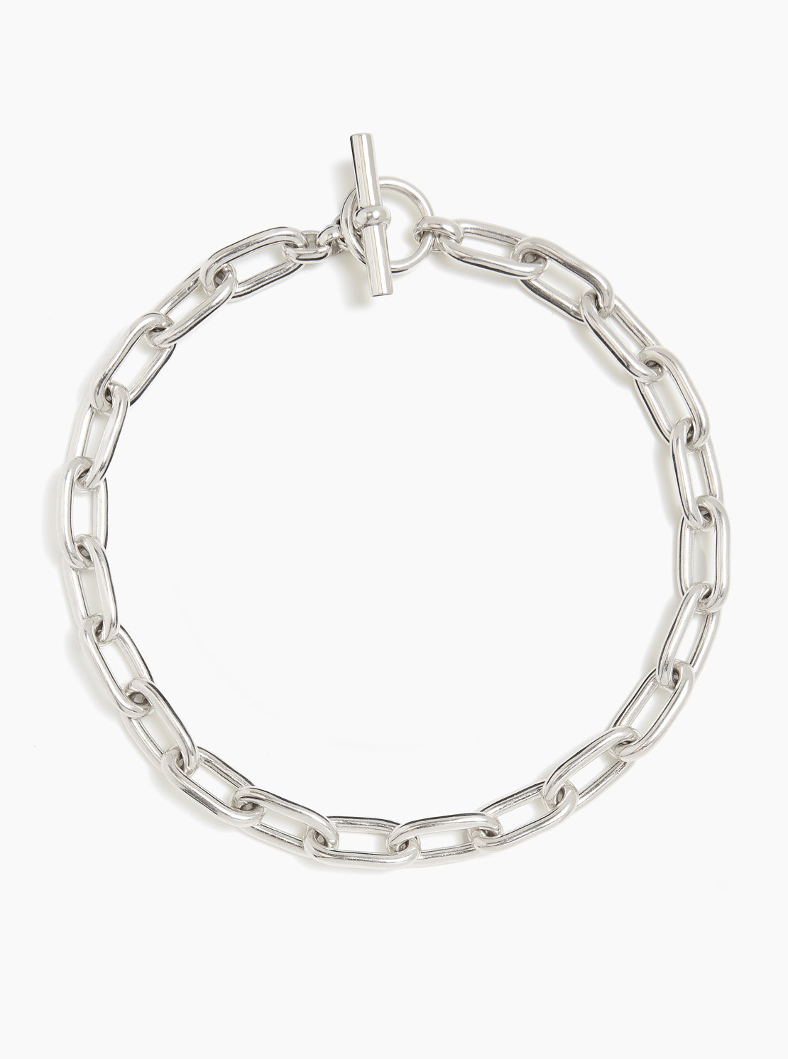 Medium Silver Oval Chain Necklace