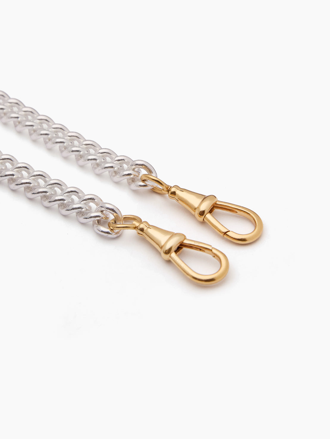 Large Silver and Gold Curb Clipt Necklace