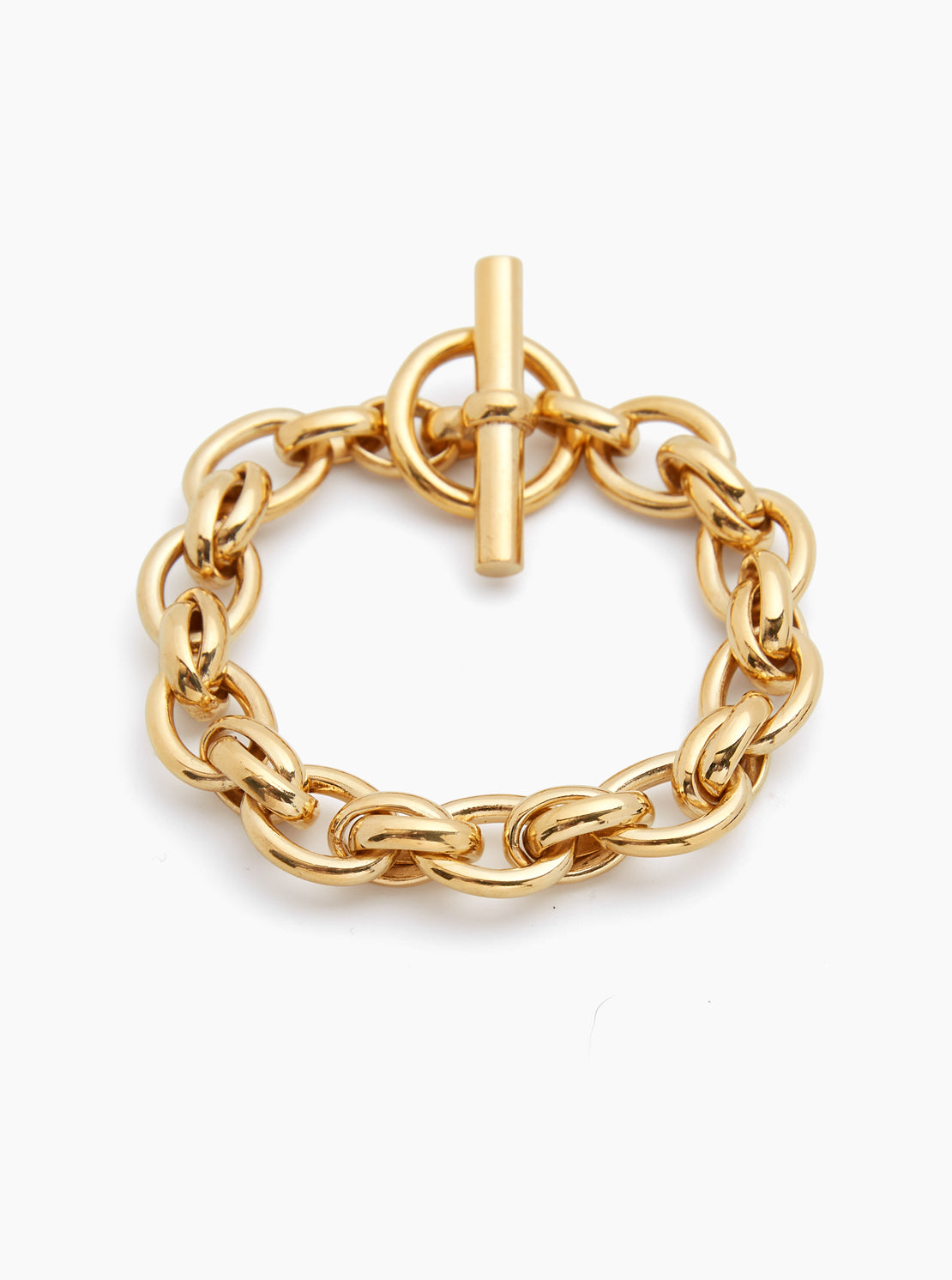 Large Gold Double Linked Bracelet
